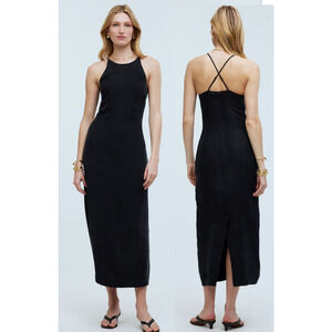 Madewell Crisscross Midi Slip Dress in Cupro-Blend Size 4